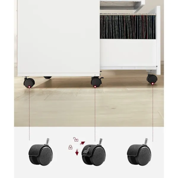 Rootz Living Kontorsmöbler>Rootz rullbehållare med träfiberfinish - Förvaringsvagn - Mobil organisering - Spånskiva och metallkonstruktion - 40 cm x 80 cm x 66 cm - 22,2 kg Vikt | Fyndiq