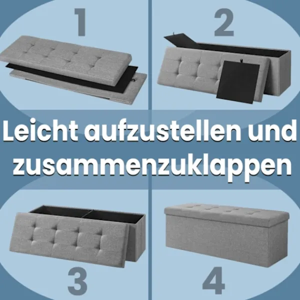 Rootz Living Kistor & Koffertar>Rootz Seat Bröstförvaringsbänk - Skobänk - Bed Chest - Multifunktionella sittplatser - 110 x 38 x 38 cm