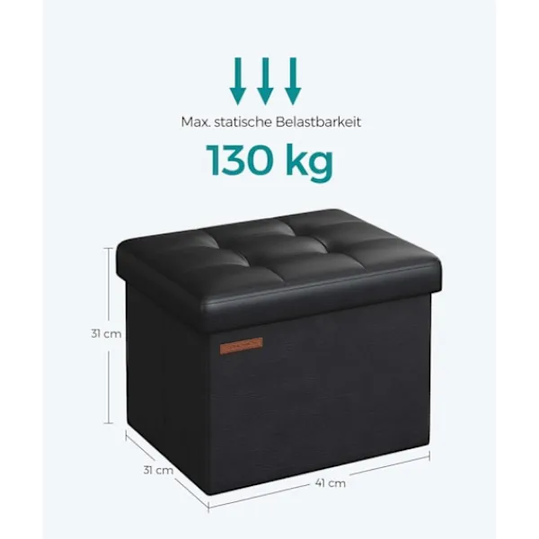 Rootz Living Sittpuffar>Rootz Seat Chest - Förvaring Ottoman - Fotpall - Multifunktionell - 31cm x 41cm x 31cm - Snygg design - PU/MDF/Foam - 2,1kg