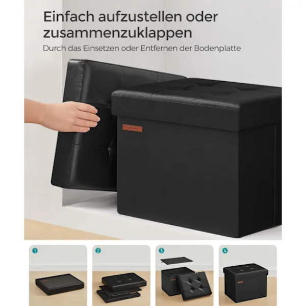 Rootz Living Sittpuffar>Rootz Seat Chest - Förvaring Ottoman - Fotpall - Multifunktionell - 31cm x 41cm x 31cm - Snygg design - PU/MDF/Foam - 2,1kg