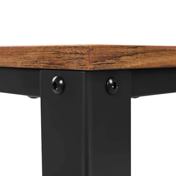 Rootz Living Småbord>Rootz serveringsvagn - 3-vånings serveringsvagn - 1 bordsskiva - 4 hjul med 2 bromsar - Hållbar och robust - Stålram + spånskiva - Vintage Brun-svart | Fyndiq
