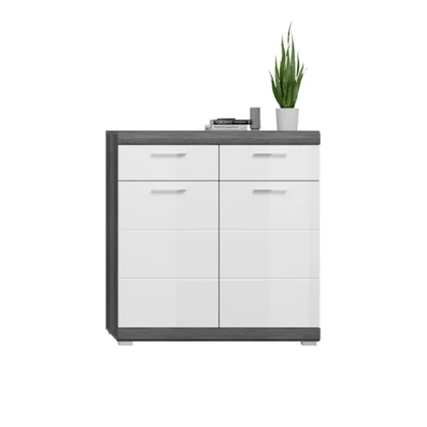 Rootz Living Byråer>Rootz Shoe Cabinet Scout - Garderob Piece - Shoe Organizer - High Gloss Front - Hållbart trä - 90 cm x 96 cm x 37 cm