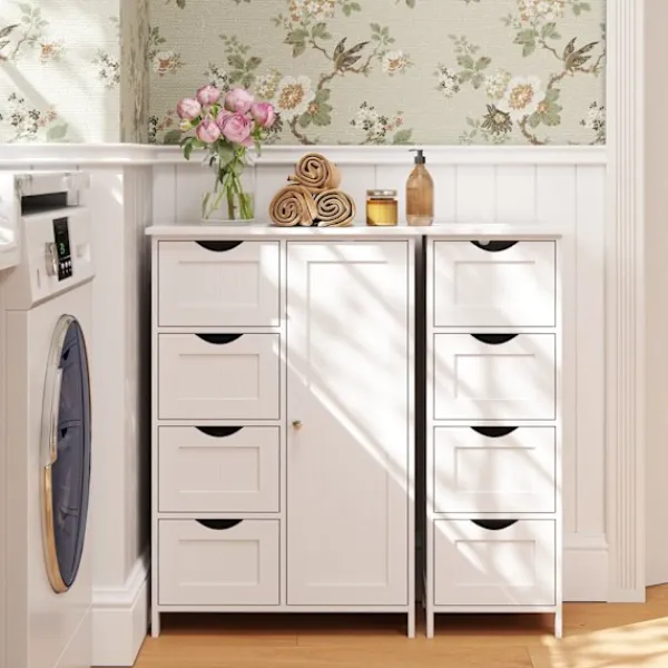 Rootz Living Byråer>Rootz Side Cabinet 4 Drawer Unit - Badrumslagring - Arrangör - Funktionell design - 30 cm x 82 cm x 30 cm