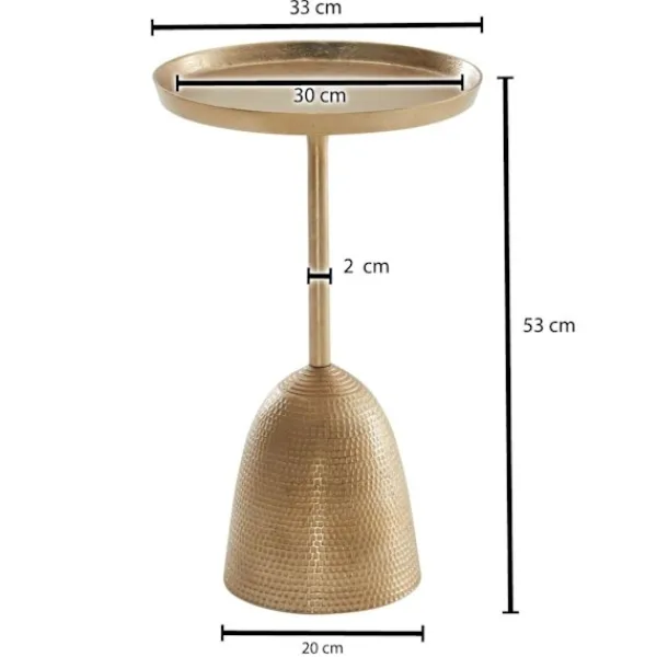 Rootz Living Småbord>Rootz sidobord guld 33x33x53 cm sidobord aluminium - Runt soffbord i metall - Vardagsbord Soffa Modern - Soffbord högt