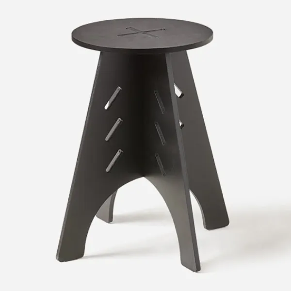 Rootz Living Småbord>Rootz sidobord i trä - Soffbord - Tappbord - Enkel montering - Miljövänlig - Bullerdämpande golvskydd - H48,5 x Ø30,5 cm - Svart