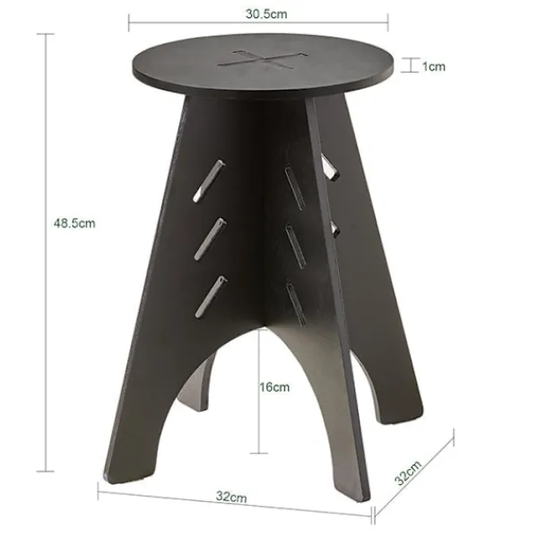 Rootz Living Småbord>Rootz sidobord i trä - Soffbord - Tappbord - Enkel montering - Miljövänlig - Bullerdämpande golvskydd - H48,5 x Ø30,5 cm - Svart