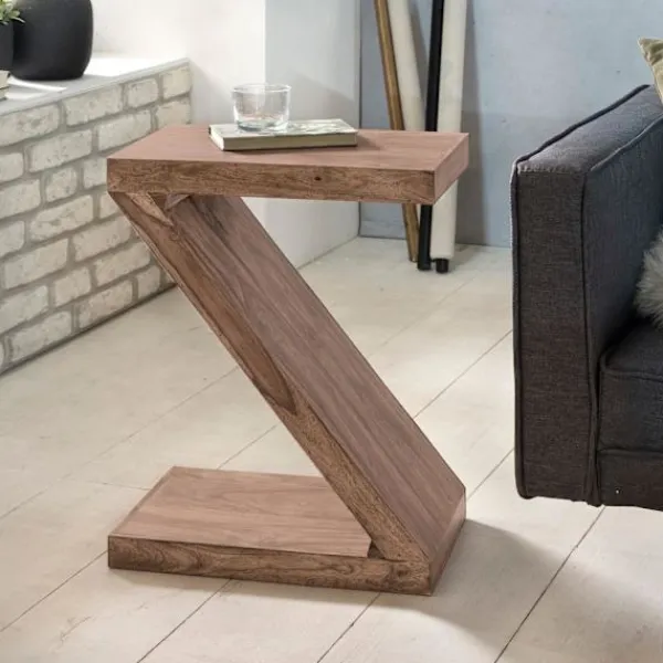 Rootz Living Småbord>Rootz sidobord massivt trä akacia Z Cube 60 cm högt vardagsrumsb