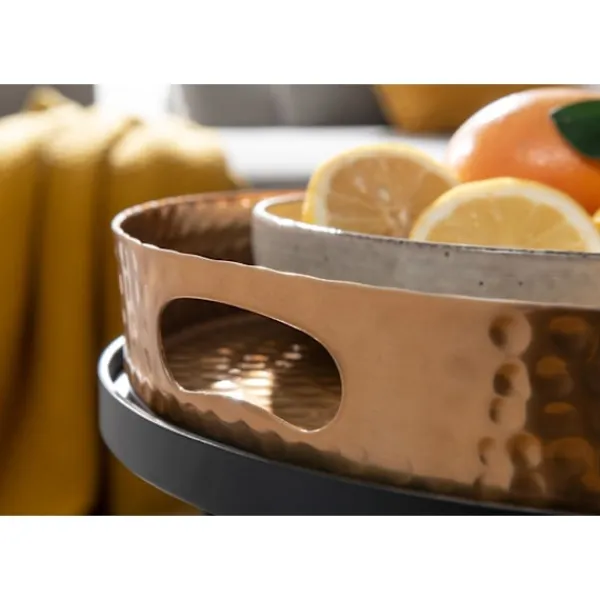 Rootz Living Småbord>Rootz sidobord set med 2 guld - svart metall hammarfinish häckni