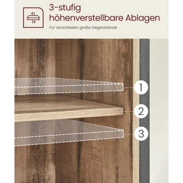 Rootz Living Sideboards>Rootz sidoskåp - Förvaringsenhet - Spånstål - Ek Brun-Svart - 30cm x 70cm x 80cm - Heavy-Duty - Låda - 20,3 kg Vikt - 30 kg Kapacitet