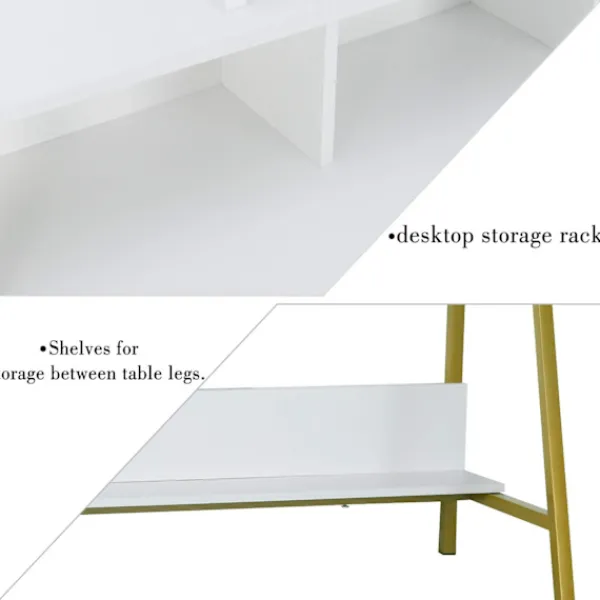Rootz Living Sminkbord>Rootz Sminkbord - Sminkbord - Sminkställ - Kosmetisk organisering - Beauty Station - Upplyst konsol - Sminkbord - Vit - 90x153x40 cm
