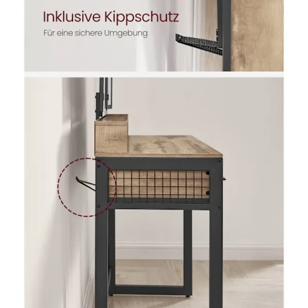 Rootz Living Sminkbord>Rootz Sminkbordsset - Sminkbord - Sminkbord - Spånskiva - Stålben - Glasskiva - Pall i konstläder - 40cm x 90cm x 141cm