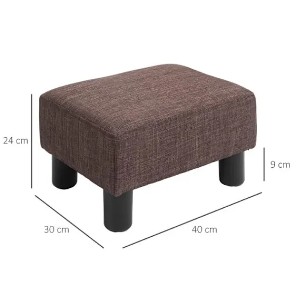 Rootz Living Pallar>Rootz Snygg Pall med Tygöverdrag - Fotstöd - Soffbord - Bekväma sittplatser - Mångsidig användning - Golvskydd - 40W x 30D x 24H cm - Linnetyg