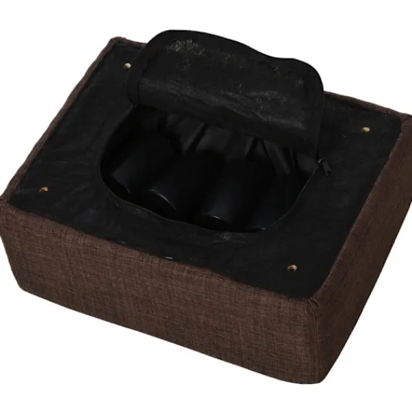 Rootz Living Pallar>Rootz Snygg Pall med Tygöverdrag - Fotstöd - Soffbord - Bekväma sittplatser - Mångsidig användning - Golvskydd - 40W x 30D x 24H cm - Linnetyg