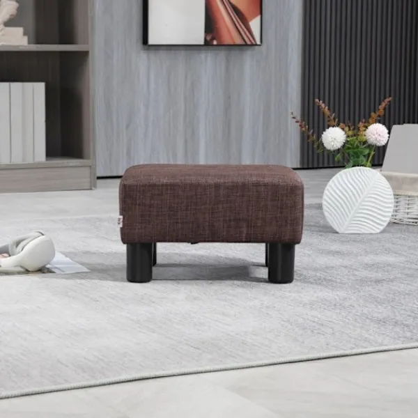 Rootz Living Pallar>Rootz Snygg Pall med Tygöverdrag - Fotstöd - Soffbord - Bekväma sittplatser - Mångsidig användning - Golvskydd - 40W x 30D x 24H cm - Linnetyg