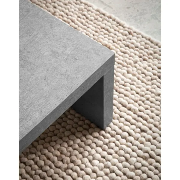 Rootz Living Soffbord>Rootz soffbord - Modernt betongutseende - Subtil U -form - Anti -Slip Protection - 110 cm x 55 cm x 35 cm