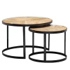 Rootz Living Småbord>Rootz Soffbord - Set med 2 - Soffbord - Runda bord - Brun - Svar