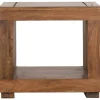 Rootz Living Soffbord>Rootz Soffbord - Soffbord i massivt trä - Sängbord - Fyrkantigt soffbord - Öppet fack - Trä - 50x50 cm