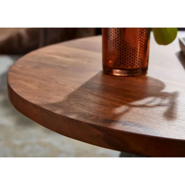 Rootz Living Soffbord>Rootz soffbord 60x60x35 cm massivt sheeshamträ - metall soffbord