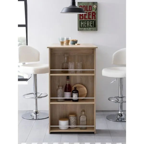 Rootz Living Matbord>Rootz Sonoma 120 x 107,5 x 60 cm Barbord Köksbord i trä - Bardisk med integrerad hylla - Bar Bistro Bord Kök Rektangulärt - Festbänk träbord - Vägghän | Fyndiq
