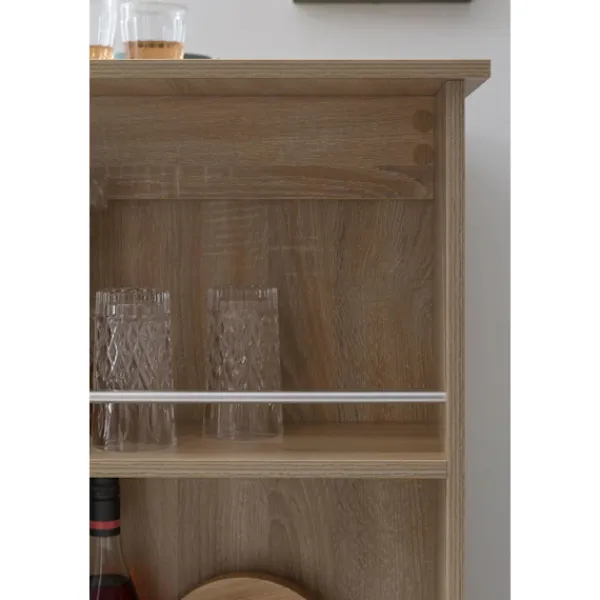 Rootz Living Matbord>Rootz Sonoma 120 x 107,5 x 60 cm Barbord Köksbord i trä - Bardisk med integrerad hylla - Bar Bistro Bord Kök Rektangulärt - Festbänk träbord - Vägghän | Fyndiq