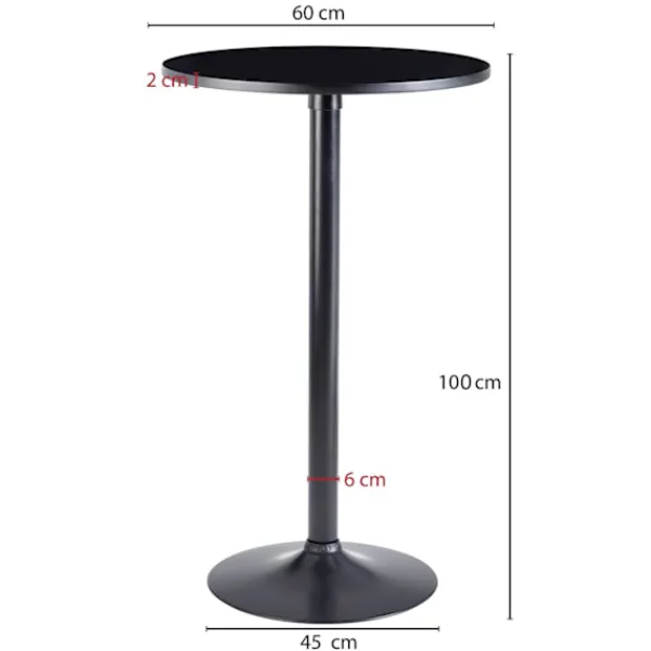 Rootz Living Småbord>Rootz ståbord - Högt bord - Bistrobord - Runt ståbord - Barbord - Metall - Trä - Ø 60 cm - Svart