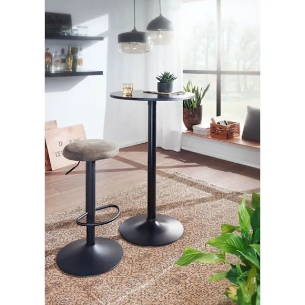Rootz Living Småbord>Rootz ståbord - Högt bord - Bistrobord - Runt ståbord - Barbord - Metall - Trä - Ø 60 cm - Svart