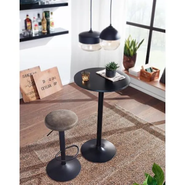 Rootz Living Småbord>Rootz ståbord - Högt bord - Bistrobord - Runt ståbord - Barbord - Metall - Trä - Ø 60 cm - Svart