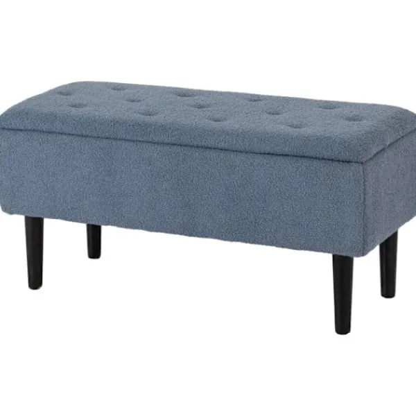 Rootz Living Sittpuffar>Rootz stoppad bänk - Förvaringsbänk - Entrébänk - Elegant överdrag i kashmir-look - 95 cm x 38 cm x 45 cm
