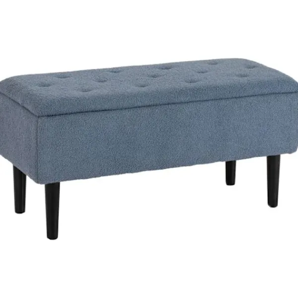 Rootz Living Sittpuffar>Rootz stoppad bänk - Förvaringsbänk - Entrébänk - Elegant överdrag i kashmir-look - 95 cm x 38 cm x 45 cm