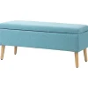 Rootz Living Kistor & Koffertar>Rootz stoppad bänk - Sängbänk - Förvaringsbänk - Andningsbart tyg - Träben - 110cm x 39cm x 45cm