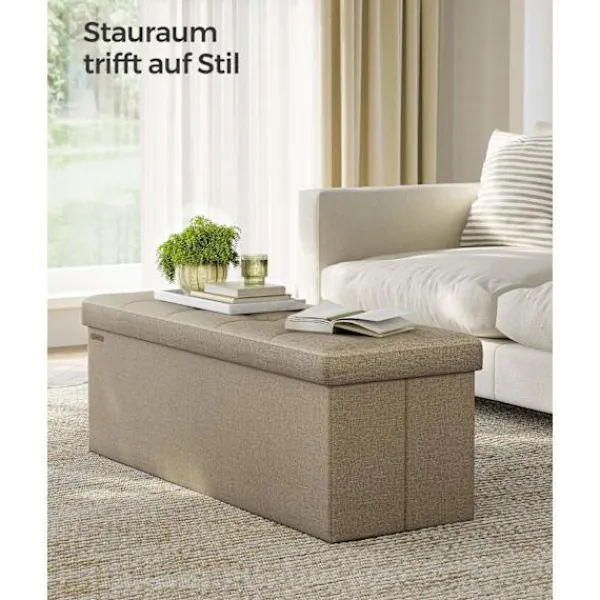 Rootz Living Kistor & Koffertar>Rootz stoppad förvaringsbänk - ottomansk - hallarrangör - träfiberskiva med medium densitet - 38 cm x 110 cm x 38 cm