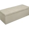 Rootz Living Sittpuffar>Rootz stoppad hopfällbar förvaringsbänk - ottomansk - hopfällbart fotstöd - skum med hög densitet - utrymmesbesparande - hållbart - 110 cm x 38 cm x 3 | Fyndiq