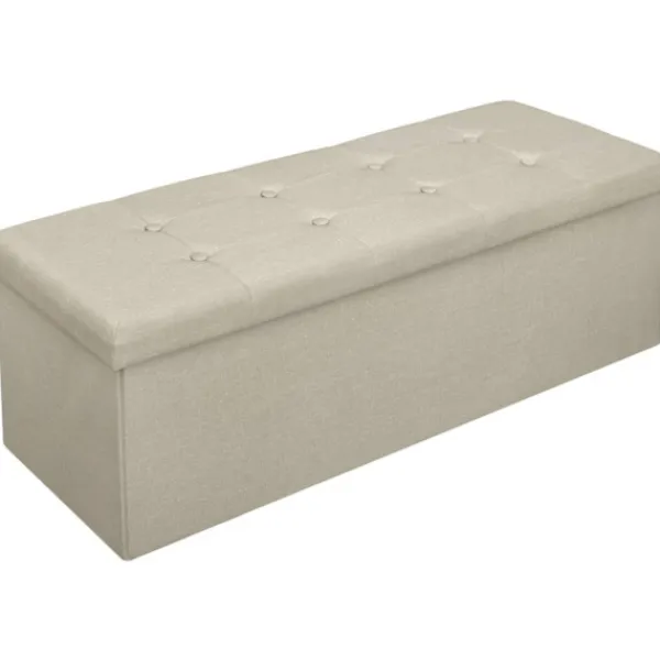 Rootz Living Sittpuffar>Rootz stoppad hopfällbar förvaringsbänk - ottomansk - hopfällbart fotstöd - skum med hög densitet - utrymmesbesparande - hållbart - 110 cm x 38 cm x 3 | Fyndiq