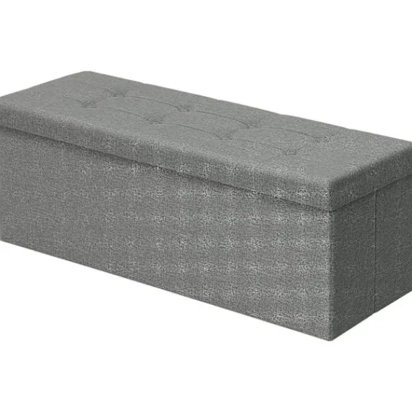 Rootz Living Sittpuffar>Rootz stoppad hopfällbar förvaringsbänk - ottomansk - hopfällbart fotstöd - 118L Kapacitet - Utrymmesbesparande - Bekväma sittplatser - 110 cm x 38 cm | Fyndiq