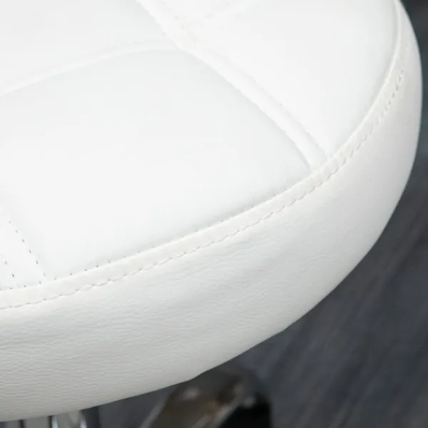 Rootz Living Pallar>Rootz Swivel Pall - Rullande pall - Höjdjusterbar salongspall - Imiterat läder - Armlös design - Elegant vadderat mönster - 35,5 cm x 51-67 cm