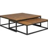 Rootz Living Soffbord>Rootz 2-teilig massivt trä 75 x 75 x 27 cm - Design vardagsrumsb