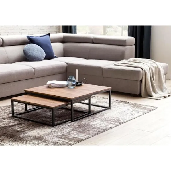 Rootz Living Soffbord>Rootz 2-teilig massivt trä 75 x 75 x 27 cm - Design vardagsrumsb
