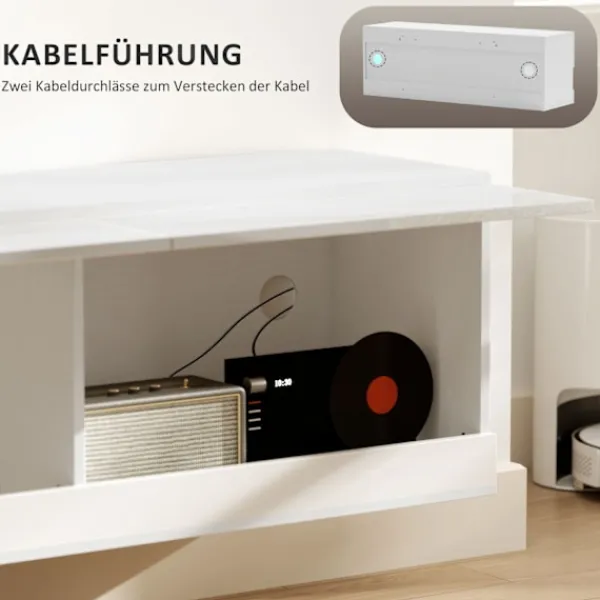 Rootz Living Tv-Bänkar>Rootz TV -hängande skåp med LED -belysning - väggmonterat TV -skåp - Flytande TV -enhet - Stylish Design - 120 x 35 x 40,5 cm