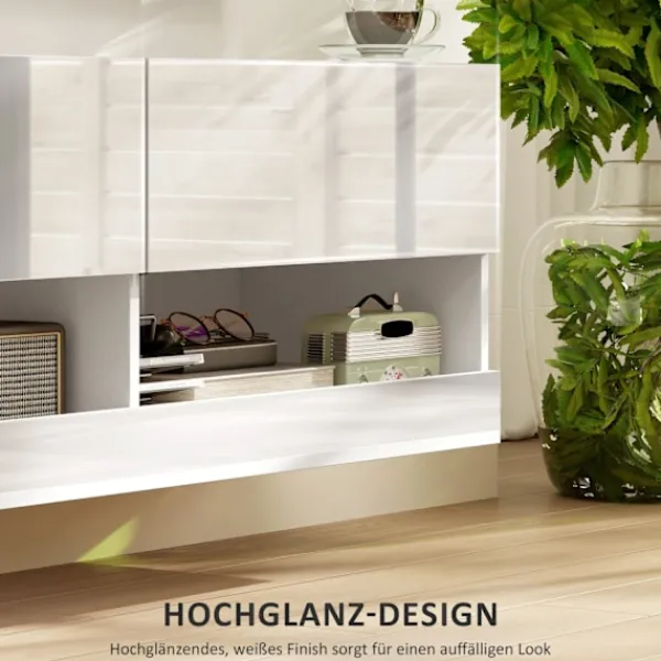 Rootz Living Tv-Bänkar>Rootz TV -hängande skåp med LED -belysning - väggmonterat TV -skåp - Flytande TV -enhet - Stylish Design - 120 x 35 x 40,5 cm