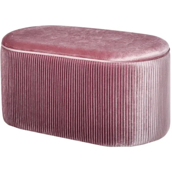 Rootz Living Sittpuffar>Rootz Upholstered Bench - Storage Space - Chest Bench - Living Room - French Style - Velvet Elegant - Pink - 81 x 40 x 41 cm