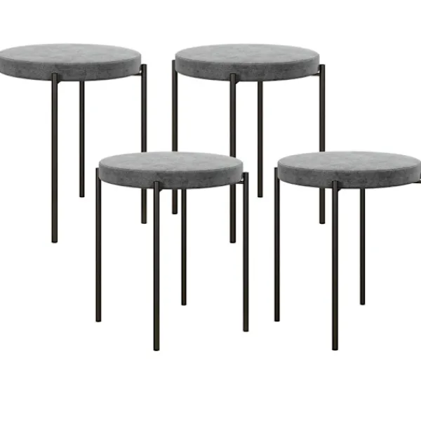 Rootz Living Pallar>Rootz Velvet Matstolar Set med 4 - Stapelbara kökspallar - Stoppade möbler - Elegant design - Utrymmesbesparande - 41,5 cm x 41,5 cm x 46 cm