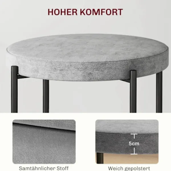 Rootz Living Pallar>Rootz Velvet Matstolar Set med 4 - Stapelbara kökspallar - Stoppade möbler - Elegant design - Utrymmesbesparande - 41,5 cm x 41,5 cm x 46 cm
