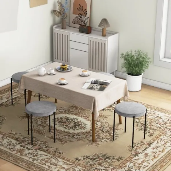 Rootz Living Pallar>Rootz Velvet Matstolar Set med 4 - Stapelbara kökspallar - Stoppade möbler - Elegant design - Utrymmesbesparande - 41,5 cm x 41,5 cm x 46 cm