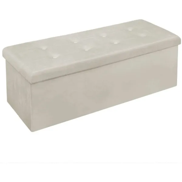 Rootz Living Kistor & Koffertar>Rootz Velvet Storage Pall - Ottomansk, Fotstöd - 118L kapacitet, hopfällbar, hållbar - 110cm x 38cm x 37,5cm