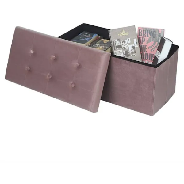 Rootz Living Sittpuffar>Rootz Velvet Storage Pall - Vikbar ottoman - Stor kapacitet - Elegant design - 76 cm x 38 cm x 37,5 cm