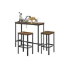 Rootz Living Matgrupper>Rootz Vintage Brown Essgruppe - Barstabell med 2 avföring - Stående bordsuppsättning - Space -Saving Design - Tabell: 100x40x90cm, avföring: 30x40x65c | Fyndiq