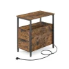 Rootz Living Småbord>Rootz Vintage Brown-Classic Black Sidobord - Spånskiva stålmöbler - Nattduksbord - Robust konstruktion - Rymlig förvaring - Enkel montering - 60cm x 3 | Fyndiq