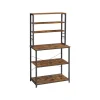 Rootz Living Köksö>Rootz Vintage Brun-svart kökshylla - Skafferi Organizer - Förvaringsställ - Spånskiva och stål - 80 cm x 40 cm x 167 cm - 21 kg - 90 kg Lastkapacitet | Fyndiq