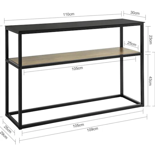 Rootz Living Småbord>Rootz 2-vånings konsolbord - hallbord - vardagsrumsbord - soffbord - sidobord - gavelbord med glasskiva