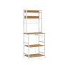 Rootz Living Köksö>Rootz 5-vånings tårtställ - Valnöt Brun-Vit - Spånskiva stål - Förvaringsorganisator - Robust konstruktion - Enkel montering - 40cm x 60cm x 170cm